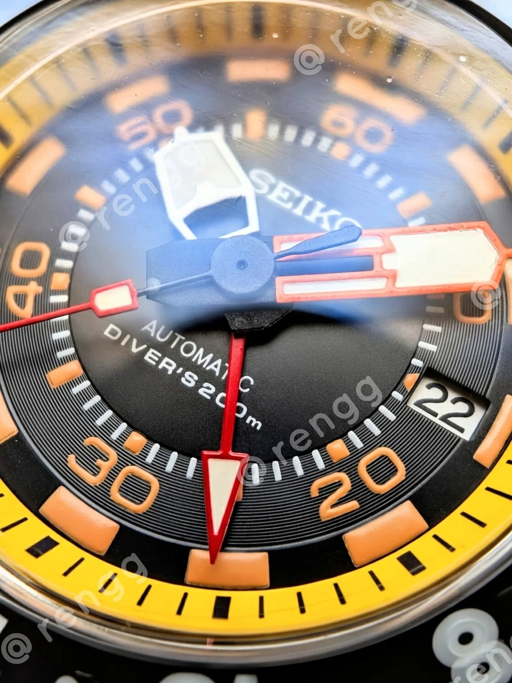 47mm Seiko GMT Tuna Canned Men's Black Yellow Diver's Mod Automatic Sapphire